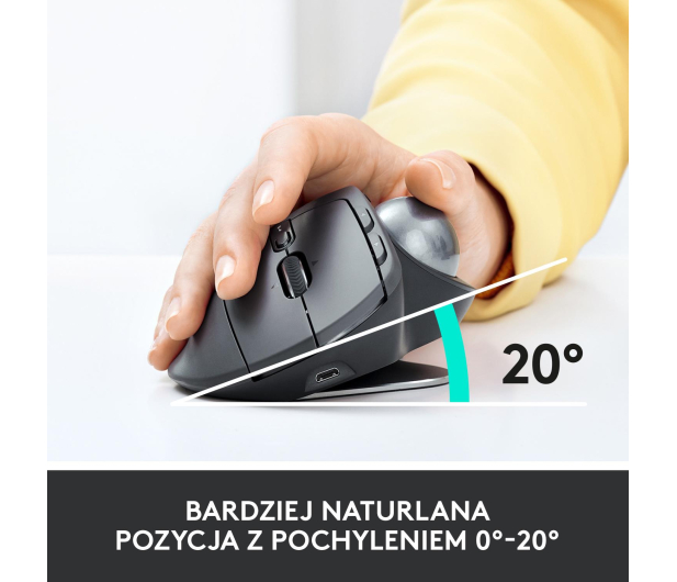 Logitech MX Ergo Trackball grafitowa - 388627 - zdjęcie 5